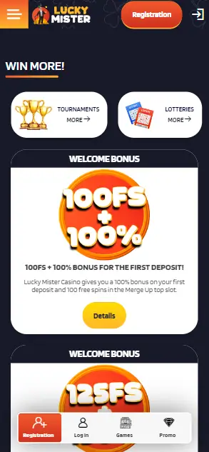 Lucky Mister Casino Promotion Page