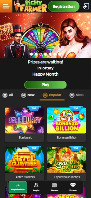 Richy Farmer Casino Home Page