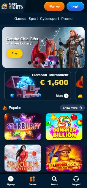Slotonights Casino Home Page